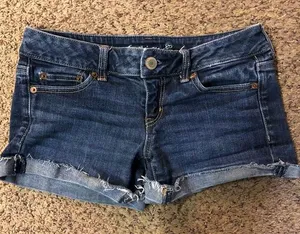 American Eagle Denim Cutoff Shorts Womens 4 Used thumbnail 1