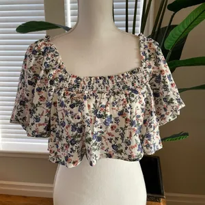 Altard State Floral Puffy Sleeve Blouse Womens Xs thumbnail 7