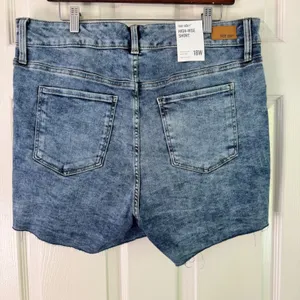 True Craft Denim‎ Shorts High-Rise Distressed Blue Wash Plus Size 18W thumbnail 8