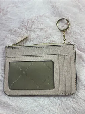 Michael Kors Pale Pink Saffiano Zip Card Case with Keyring D7 thumbnail 3