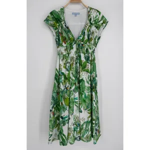 Antonio Melani Tropical Print Midi Dress Size‎ 2 Green Botanical Resort Chic thumbnail 3