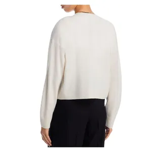 NWT Aqua Cashmere V-Neck Button Up Cardigan Sweater V10337 Ash Off White 2XL thumbnail 2