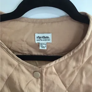 Rhythm‎ Light Brown Quilted Utility Jacket Tan Size L thumbnail 2
