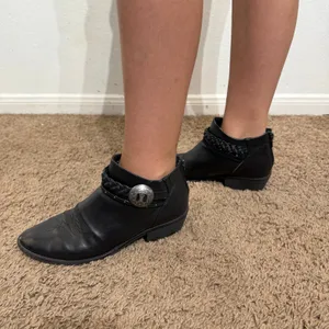 DV by Dolce Vita Black Western Ankle Booties Buckle Detail Sz 6.5 thumbnail 5
