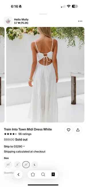 Hello Molly white dress thumbnail 2