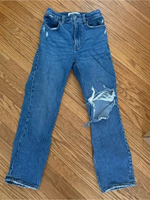 Abercrombie Women’s Distressed Blue Denim Jeans thumbnail 1