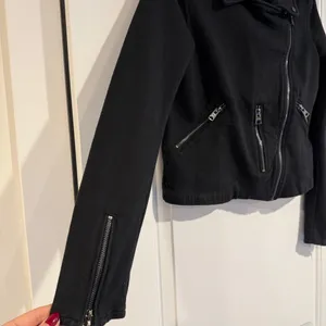 Allsaints Harper Biker Sweatshirt Jacket Black & Silver Women's M Cotton Moto thumbnail 4