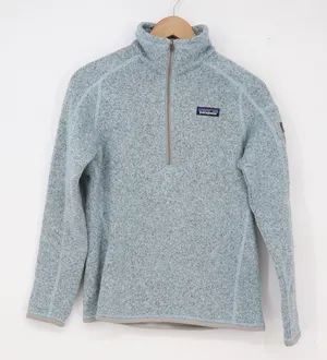 Patagonia Pullover Womens S Better Sweater Light Blue Heather 1/4 Zip Excellent thumbnail 1