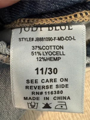 Judy Blue Featherweight Baggy Jeans High Elastic Waist Hemp Blend Wide Leg 11 thumbnail 11