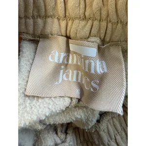 Araminta James Yellow Fleece Shorts Womens‎ XS Lounge Comfy Neutral thumbnail 5