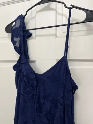 BHLDN Claudia Asymmetric Ruffle Chiffon Midi Dress - Size Medium thumbnail 4
