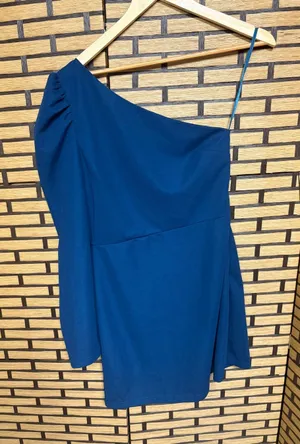 Mod On Trend Teal One Shoulder Dress Size Medium thumbnail 1