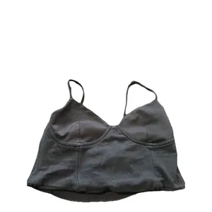 Zara Y2K Corset Bra Crop Black Top Size M Spaghetti Strap Ruched Back Gothic thumbnail 3