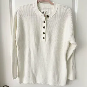 NWT aerie Ivory Henley Sweater XS thumbnail 4