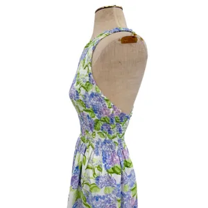 Hill House Home Lilou Nap Dress Hydrangea Floral Smocked Mini Purple White XS thumbnail 8