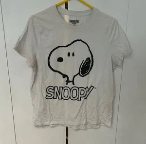 Peanuts Snoopy Short Sleeve Tee White Black Size M thumbnail 1