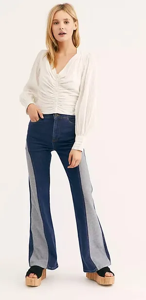 Free People We The Free Flip it And Reverse it Flare Jeans thumbnail 1