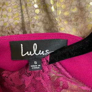 Lulus Oretha Fuchsia Lace Long Sleeve Bodycon Dress Small NWT thumbnail 8