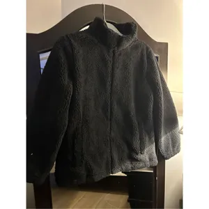 NEW Black Sherpa Jacket Zip Up Fleece Jacket Fuzzy M thumbnail 8