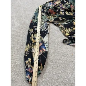 Miss Avenue Long Sleeve Black Floral Printed High Low Dress Size Medium Romantic thumbnail 11