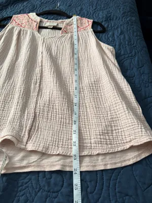 KNOX ROSE Blush Pink Embroidered Gauze Top Blouse Shirt Size XS thumbnail 9