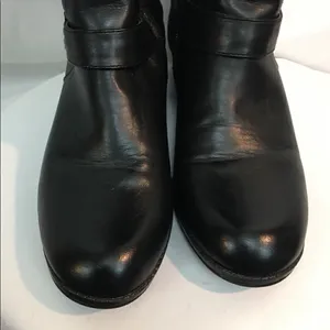 Bandolino Tall Black Brown Vegan Leather Buckle Zip Up Boot Size 61/2 thumbnail 4
