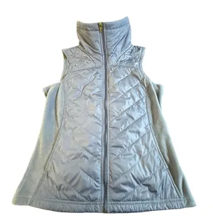 Columbia Womens Blue Quilted Fleece Mix Puffer Vest Small Full Zip Mock Neck thumbnail 1