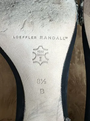 Loeffler Randall Leora Snakeskin D’Orsay Heels Black White Stiletto 8.5 B thumbnail 8
