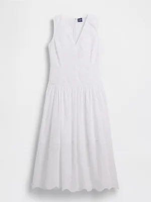 GAP Eyelet Drop-Waist Maxi Dress White XS Petite NWT thumbnail 5