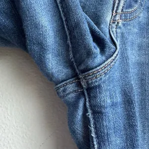 MOTHER Tomcat Roller Fray Healing Jar Solid Blue Wash Wide Leg Raw Hem Size 30 thumbnail 4
