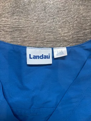 Unisex Landau Essentials V-Neck Large Scrubs Top Shirt Short Sleeves thumbnail 5