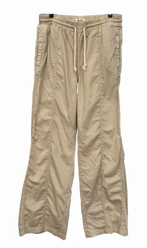 Free People We the Free Pants Medium Khaki High Waist Drawstring Wide Leg IJ10-1 thumbnail 1