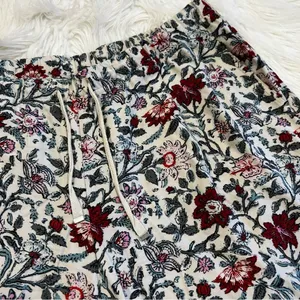 J. Jill Womens Floral Print Rayon Drawstring‎ Shorts Cream Red Teal Size M thumbnail 3