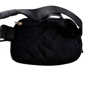 NEW Wantable Brushed Velvet Belt Bag Black thumbnail 5