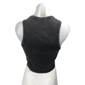 Garage Womens Black Tour NYC 77 Graphic Print Crew Neck Tank Crop Top Size M thumbnail 2