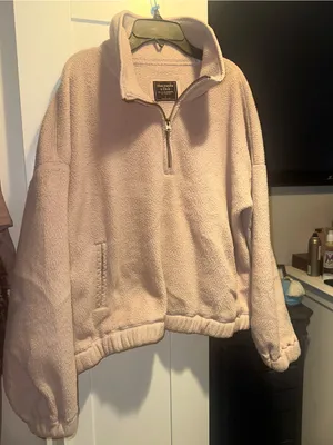 Abercrombie & Fitch Sherpa Blush Half Zip Pullover thumbnail 4