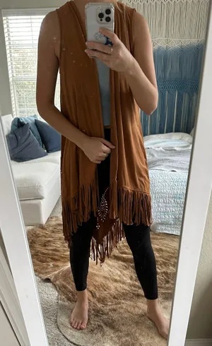 Xhilaration fringe vest thumbnail 1