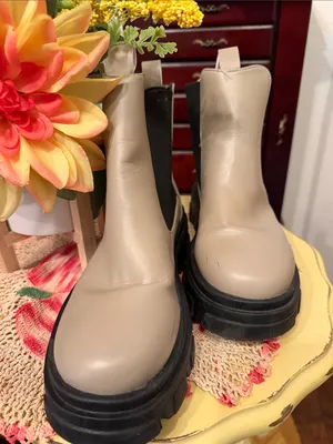 🥾🥾🥾BOGOHO🥾🥾🥾Women's Chunky Chelsea Combat Boot in Taupe-9 thumbnail 3