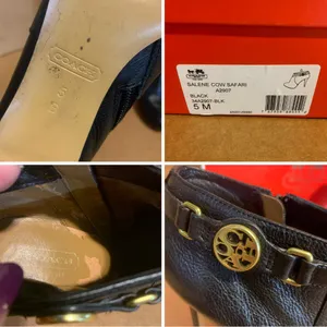 Coach "Salene Cow Safari" Black Leather Heeled Bootie W/Box (5) thumbnail 9