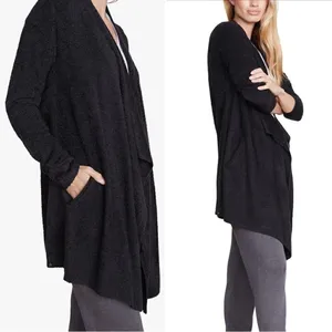 Barefoot Dreams Cozychic Lite Black Open Front Cardigan, Size S/M thumbnail 8