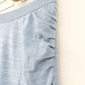 L*Space Womens Blue Siren Ruched High Slit Cotton Knit Midi Skirt Size S‎ thumbnail 4