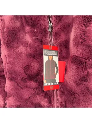 Nicole Miller Reversible Quilted Faux Fur Puffer Vest Wine Burgundy Medium NWT thumbnail 4