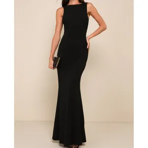 NEW Lulus Love In Your Eyes Black Knotted Crew Neck Knit Mermaid Maxi Dress thumbnail 3