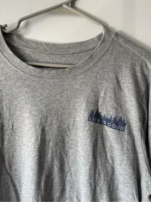 Life Is Good Long Sleeve T-shirt Hike More Worry Less Graphic Crusher T Gray XL thumbnail 3