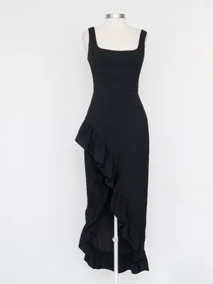 Dress the Population‎ - Charlene Asymmetrical Ruffle Mermaid Gown thumbnail 2