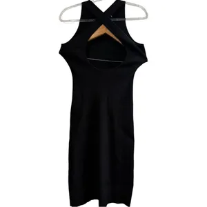 & OTHER STORIES Fitted Black‎ Ribbed Open Back Midi Dress Size Small thumbnail 5
