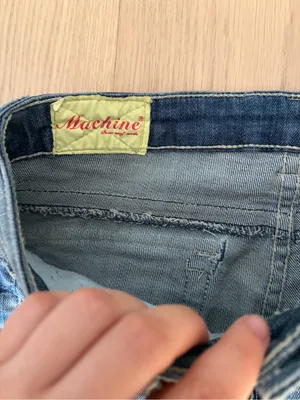 Machine distressed crystal embellished low rise denim jeans thumbnail 7