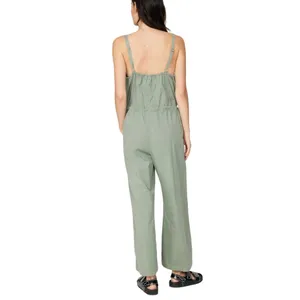 Pistola Olive Green Overall Jumpsuit SMALL Cotton Relaxed Vacation Designer $148 thumbnail 4