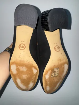 Michael Kors Arabella black suede studded 2” heels size 10M thumbnail 5