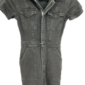 Good American Fit For Success Zippered Jumpsuit In Black099 Denim Size 1 / Small thumbnail 4